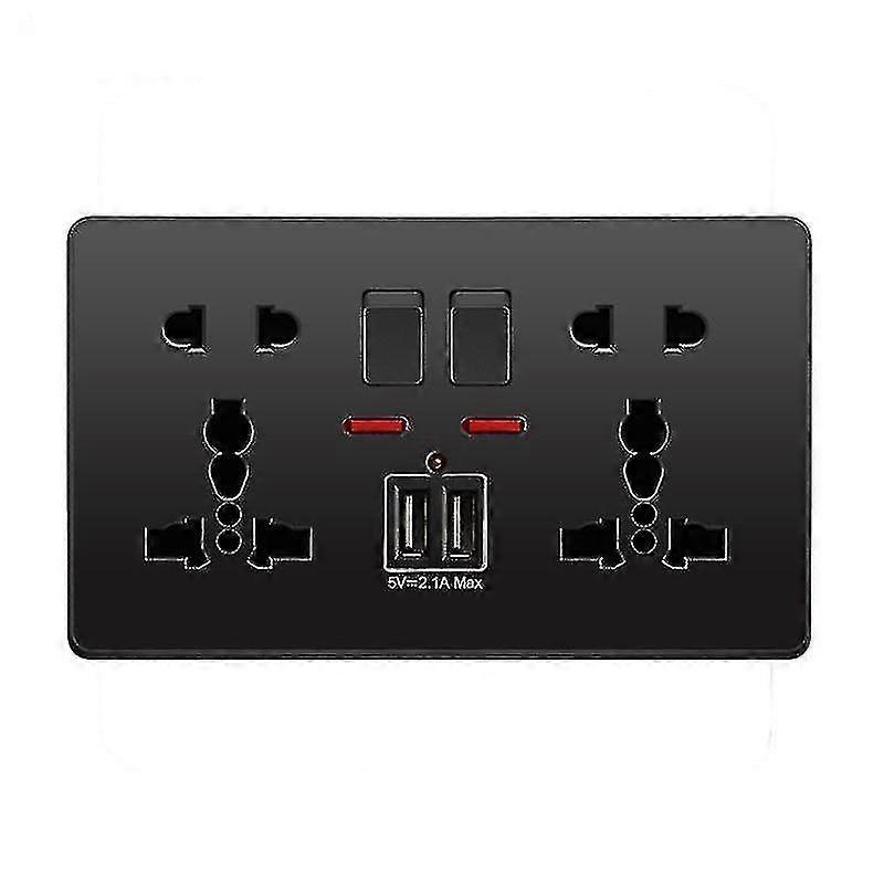 Multifunctionele Uk 13a Wall Socket Push Button 2.1a Double Usb