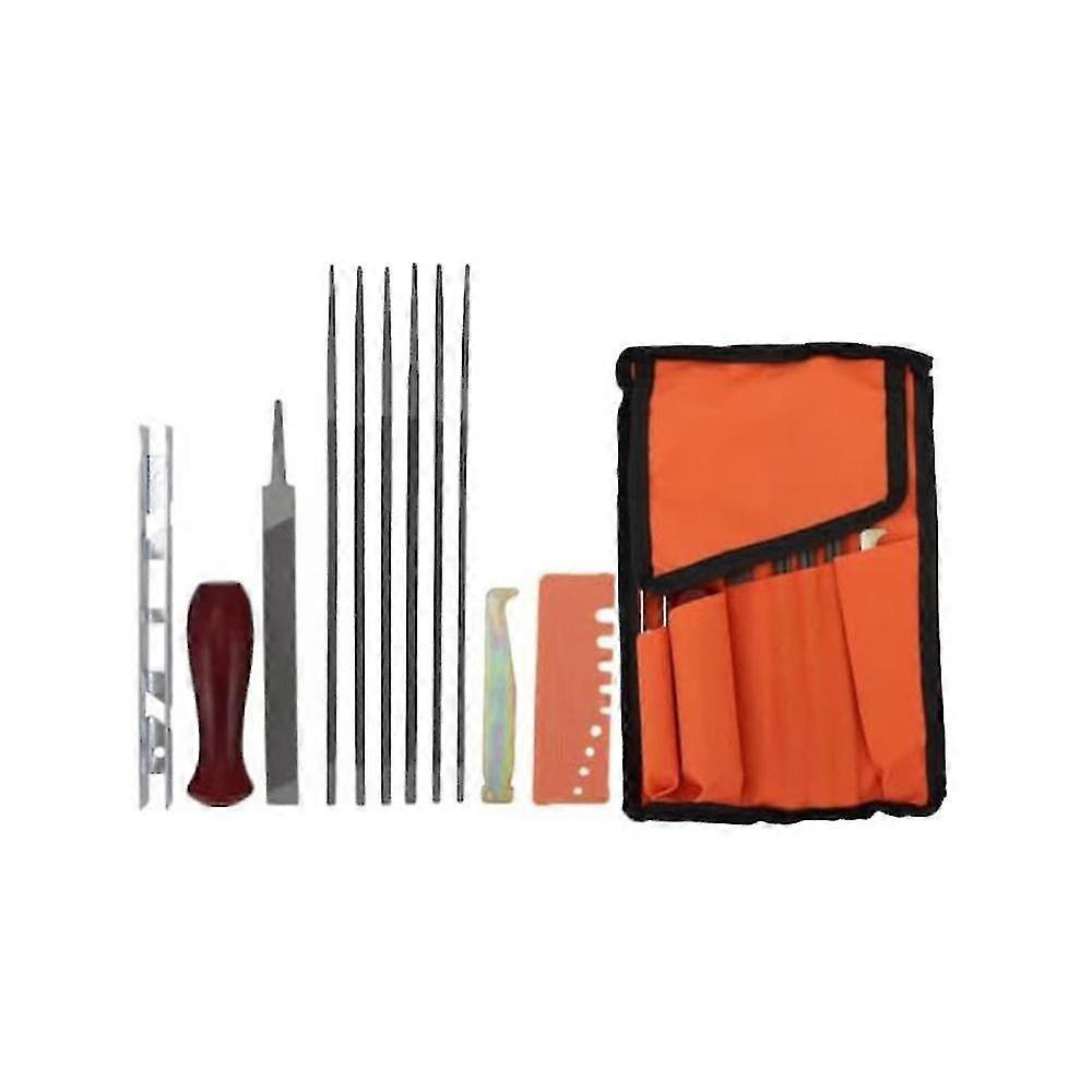 12 Pack Chainsaw File, Chainsaw Sharpener Kit,round Chainsaw File,depth Gauge,quick Check Gauge