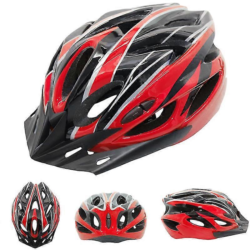 Adult cycling helmet with rechargeable Usb light, with removable visor and liner(Red)