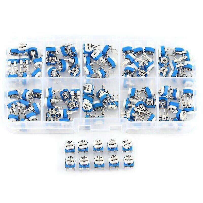 500ohm-1m Ohm Variable Resistor Potentiometer Rheostat Trimpot Trimmer (blue)(100pcs)
