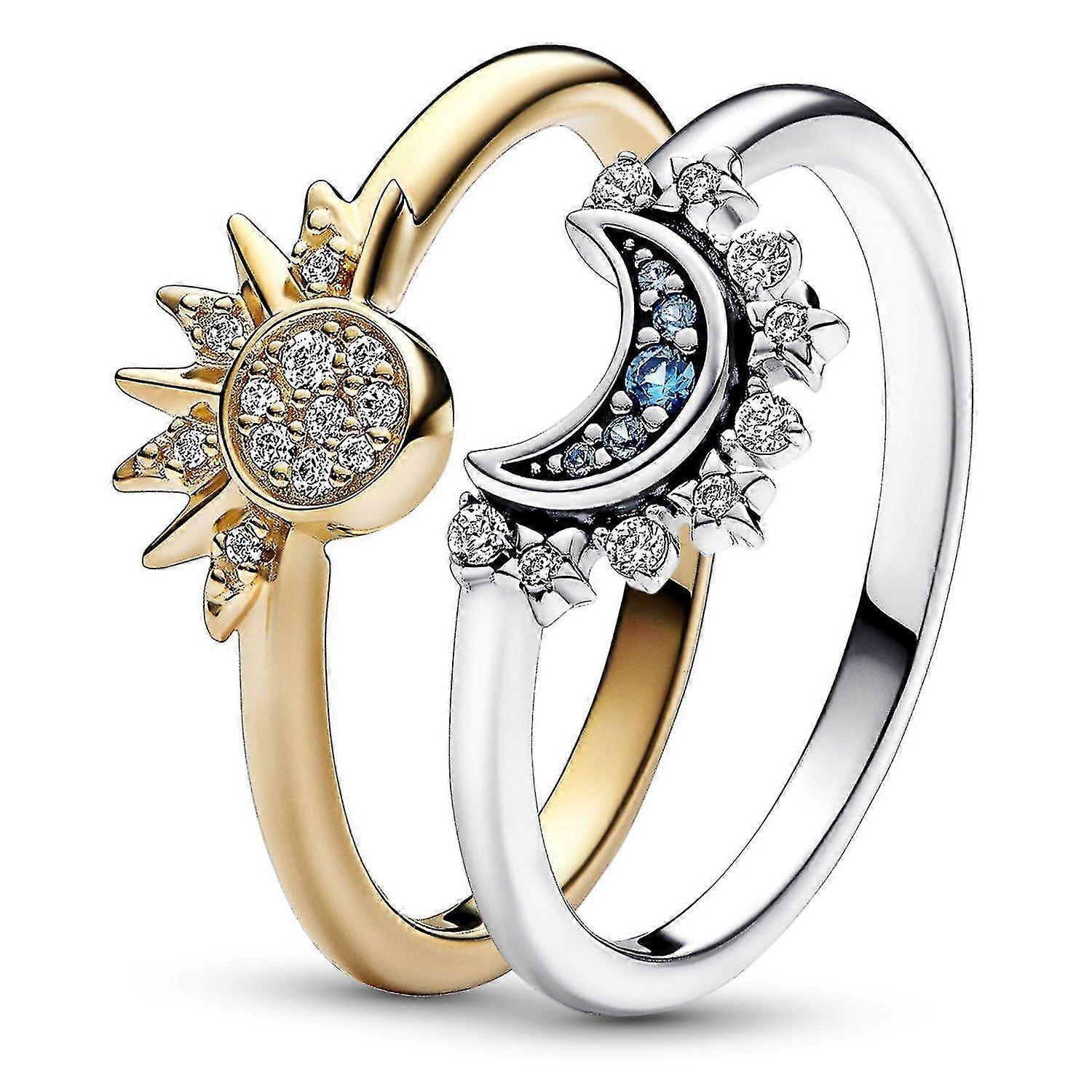 Måne og sol ringe, Valentinsgaver til kone mand matchende ring sæt, til kvinder mænd forlovede forlovede finger ringe jubilæum