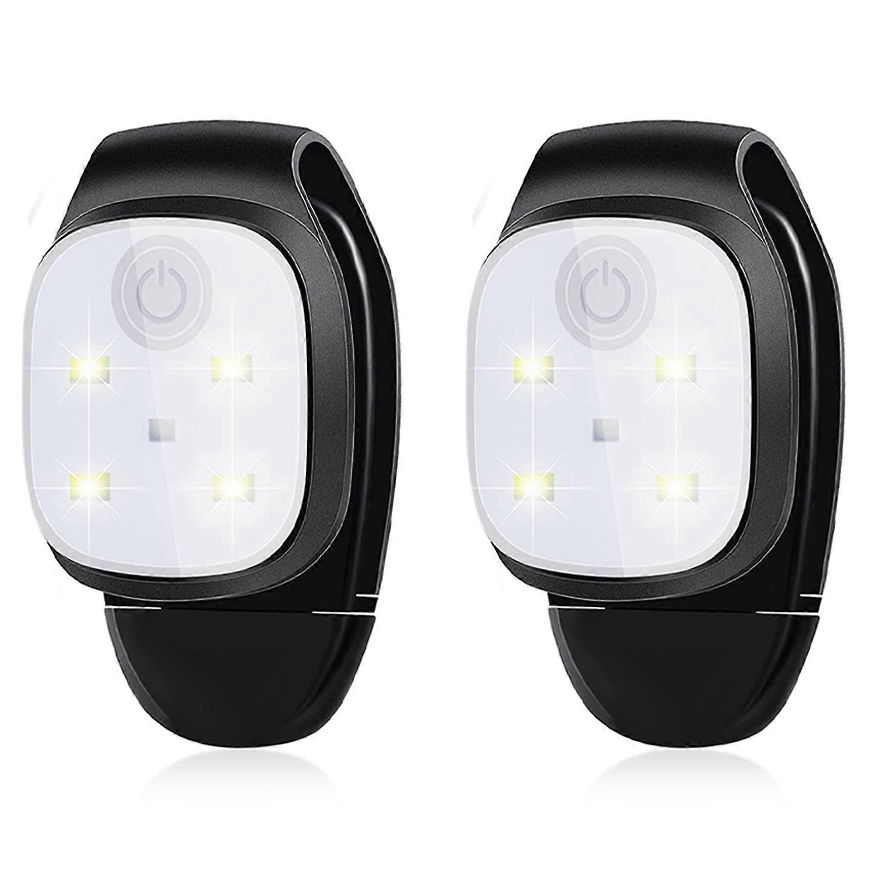 2X Outdoor Night Clip Lights Reflective USB Rechargeable LED Light Running Gear Safety Light Runnin