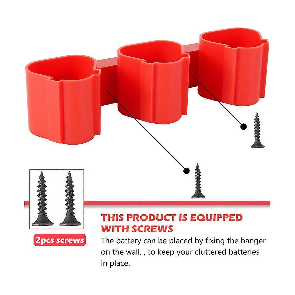 Battery Holder for Battery Rack Durable Battery Hanger for / 10.8/12V Tool Holder Red