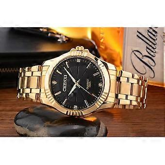 CHENXI Brand Classic Delicate Rhinestone Couple Lover Watches Luxury Gold Stainless Steel Men&Women Watch Orologi Coppia