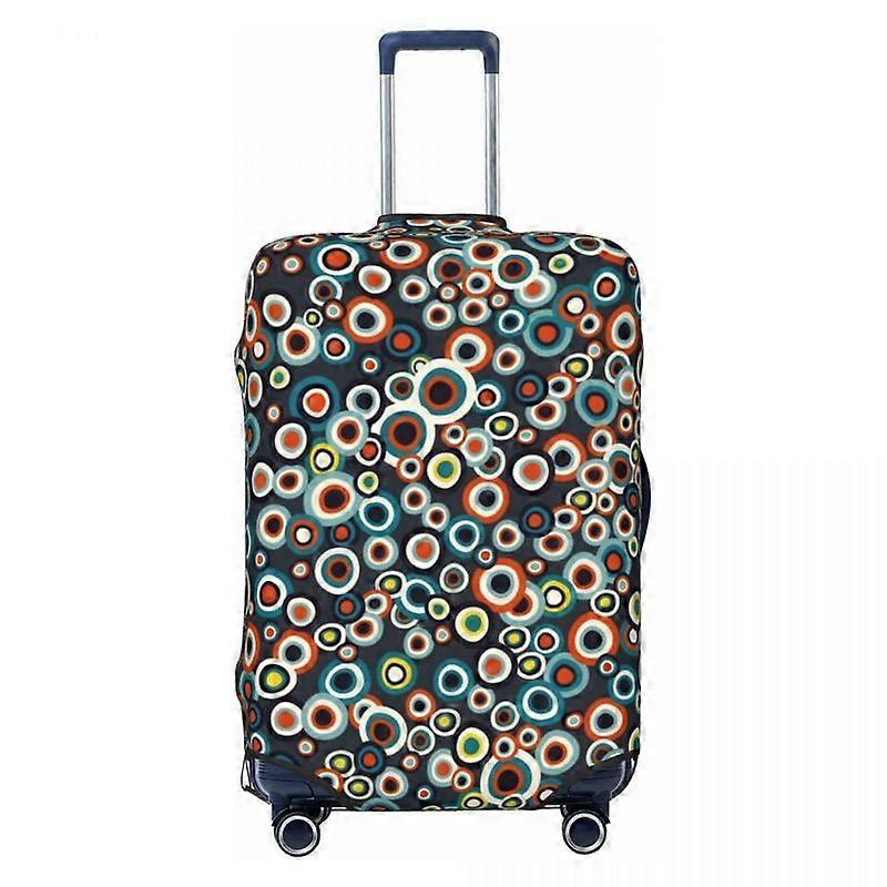 Colorful Circles Illustration Suitcase Cover Vacation Abstract Decorative Elastic Luggage Accesories Travel Protector
