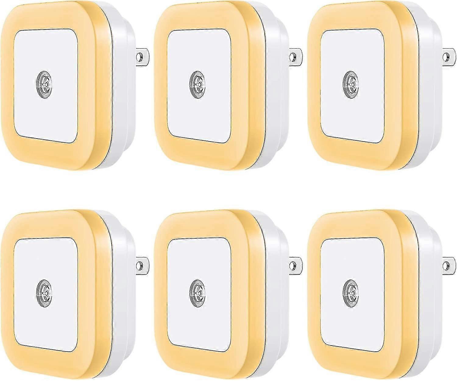 WABJTAM LED ضوء ليلي إضافي [6 عبوات] مستشعر ذكي من الغسق إلى الفجر ، أضواء ليلية أوتوماتيكية ، مناسبة لغرفة النوم ، الحمام ، المرحاض ، السلالم ، المطبخ ، H