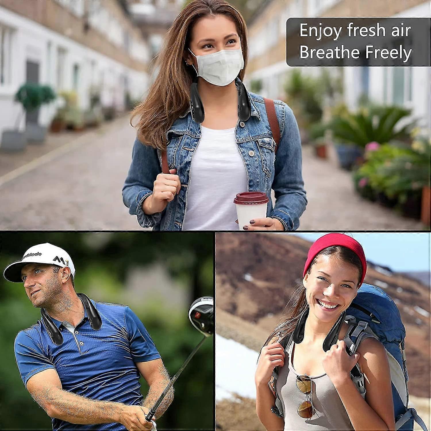 Ventilateur de cou portable 5000mah Mini usb ventilateur 3 vitesses charge 15 heures de travail vent