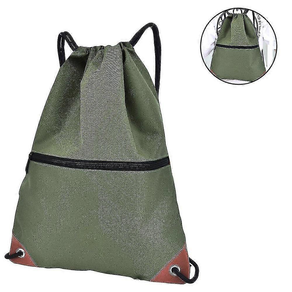 Drawstring Backpack Bag Sport Gym Sackpack,green