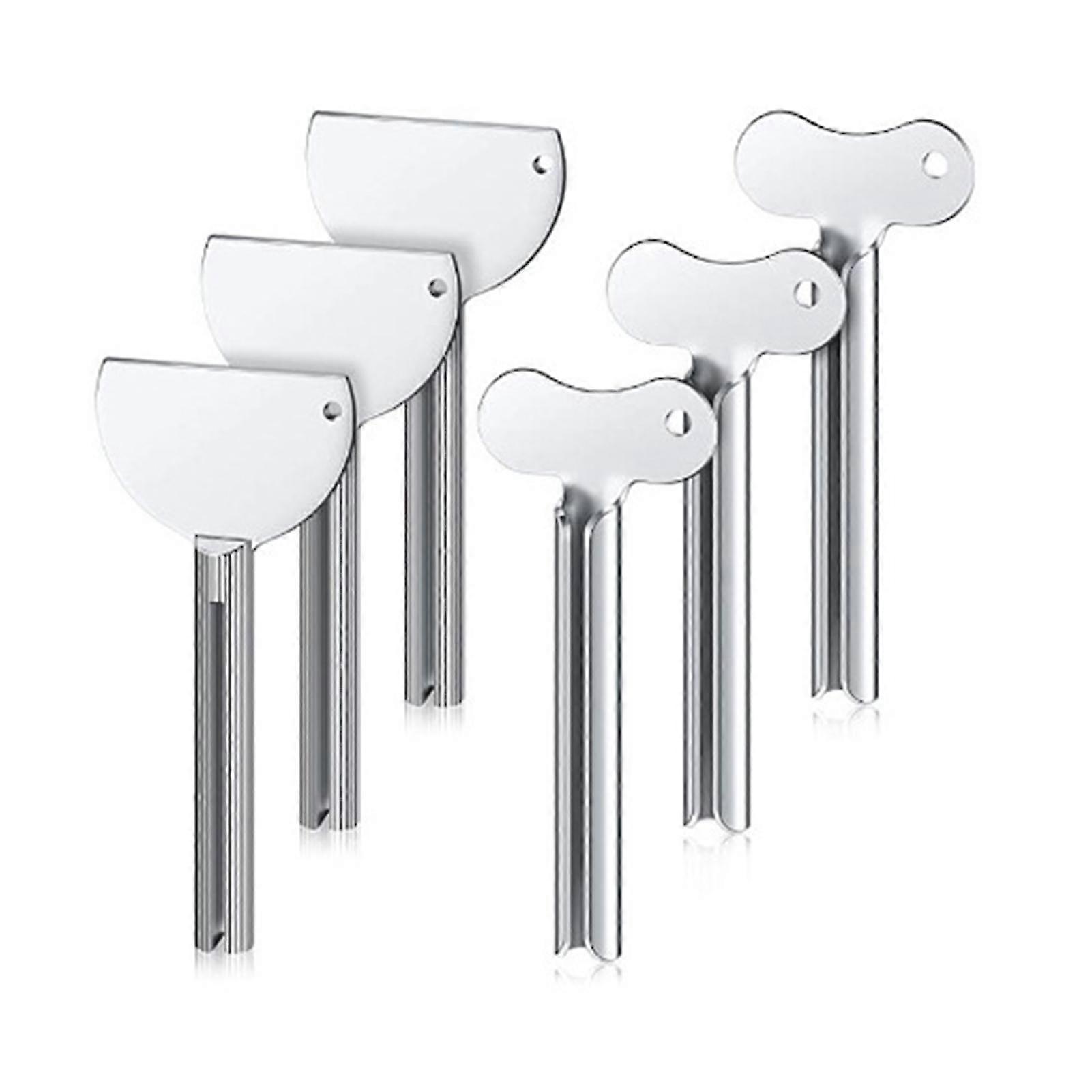 6pcs Toothpaste Key Easy Clean Stainless Steel 2 Styles For Bathroom Ergonomic