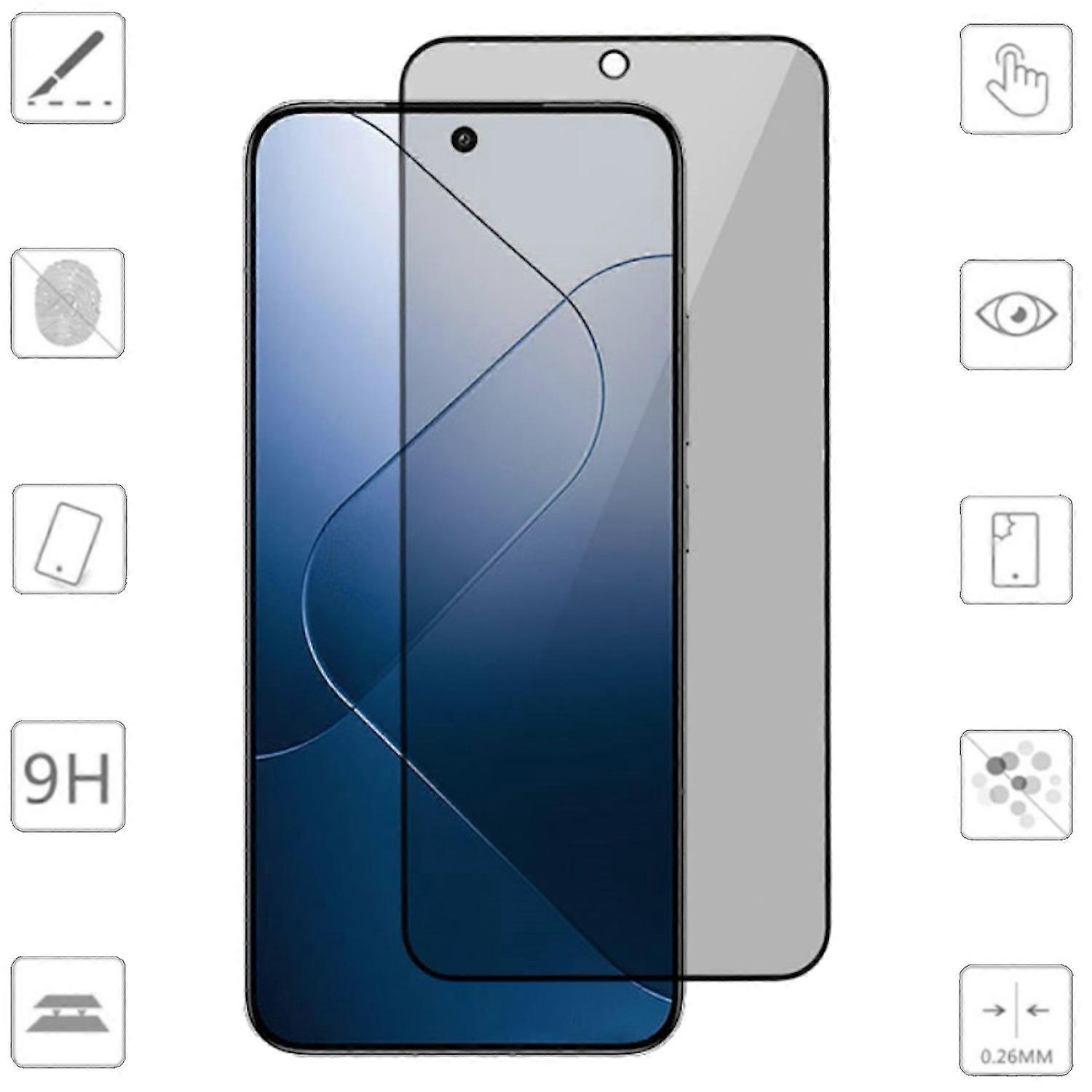 For Xiaomi 14T / 14T Pro 2x 2.5D 0.26mm Privacy Protection H9 Tempered Glass