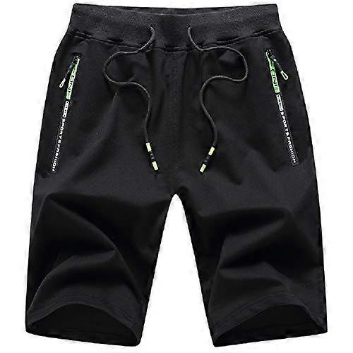 Mens Shorts Summer Casual Joggers Shorts Elasticated Waist with Zip Pockets