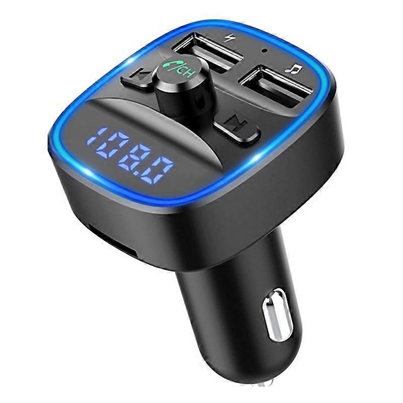 Bluetooth-FM-Sender, Auto-Bluetooth-Adapter, Autoradio, UKW-Sender, Autoladegerät, Zigarettenanzünder mit Freisprecheinrichtung, 2 USB-Anschlüsse (5V/2,4A