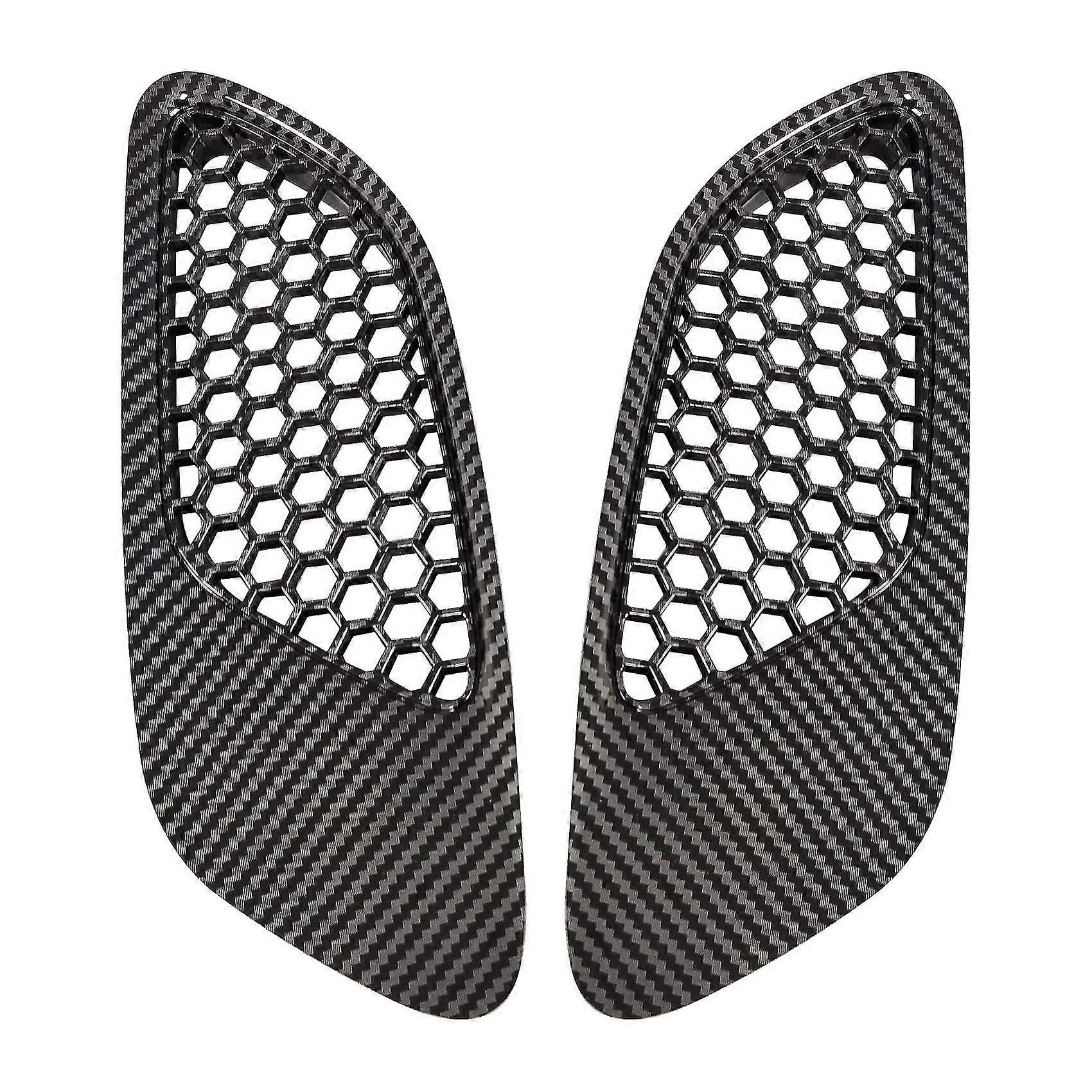 2pcs Engine Hood Vent Louvers Air Scoop Vent Cover For E90 E91 E92 E93 , Carbon Fiber Pattern