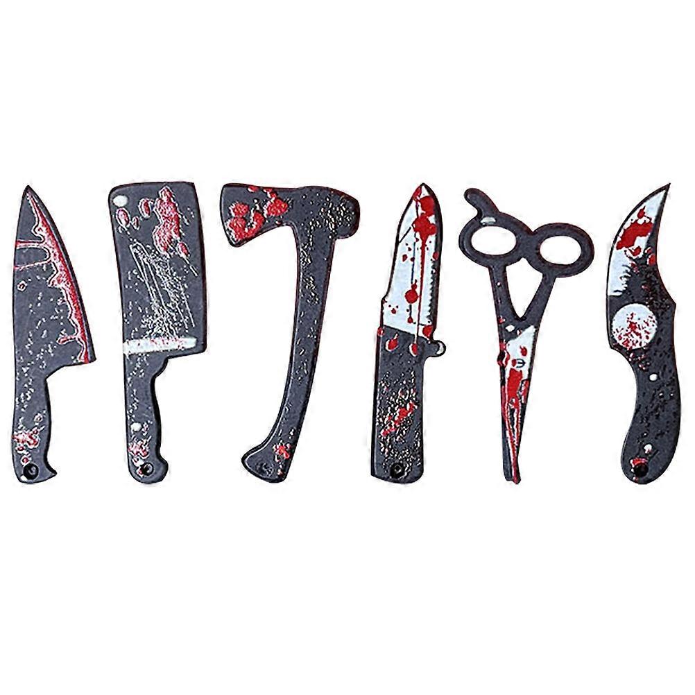 6 stk Halloween Miniatyr Ornamenter Harpiks Mikro Landskapsforming Kutter Saks Layout Rekvisitter