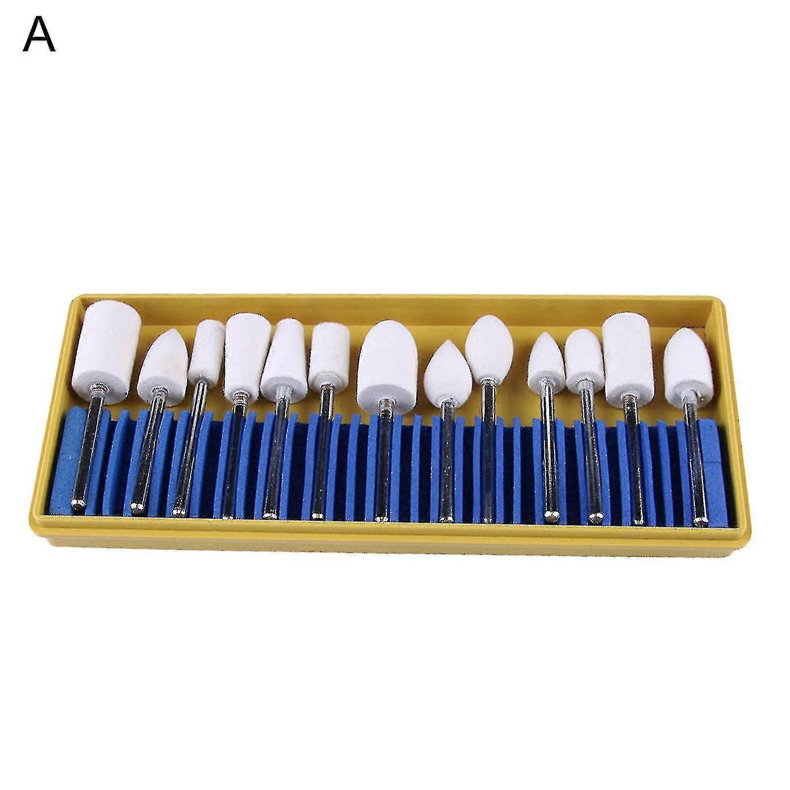 13pcs Wool Grinding Polishing Performance Workmanship Accessories Wool Felt Mounted Mandrel Grinding Bits For Rotary Tool_a_hf