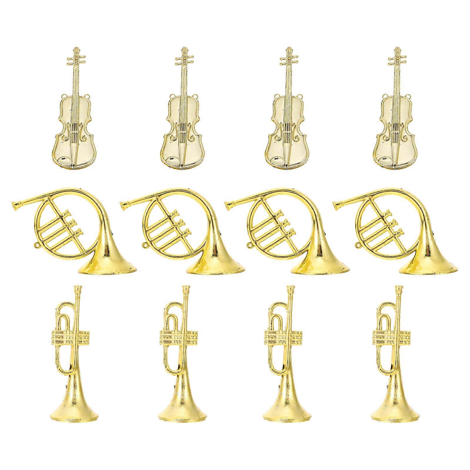 12ks DIY vianočných darčekov Dekorácie na vianočný stromček Zberateľský hudobný nástroj