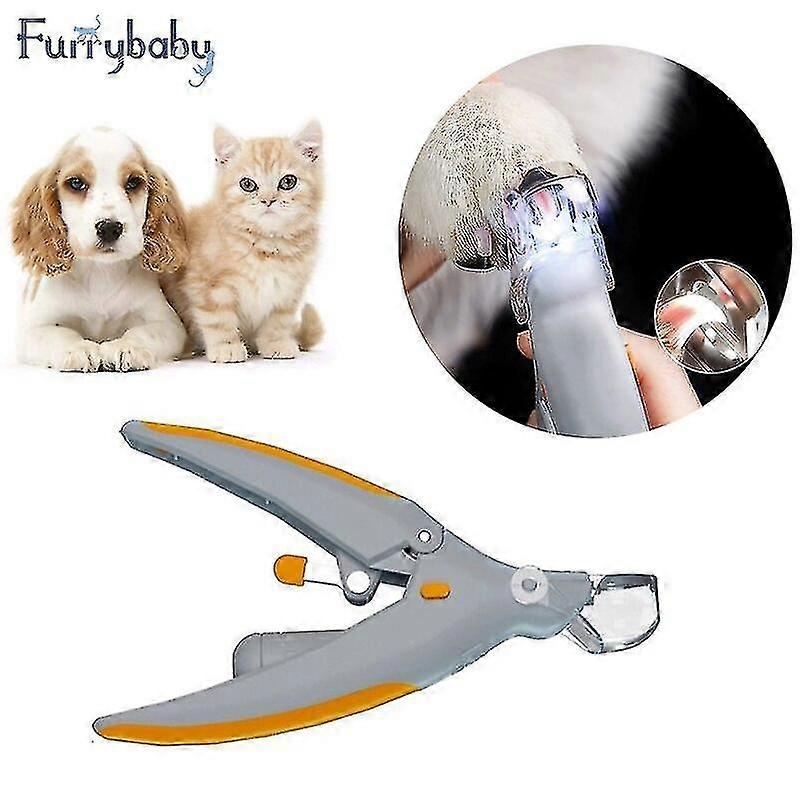 Ledライトペット犬カッター猫爪切り切断機美容はさみ動物猫ロックネイルトリム爪ハサミ-cl。