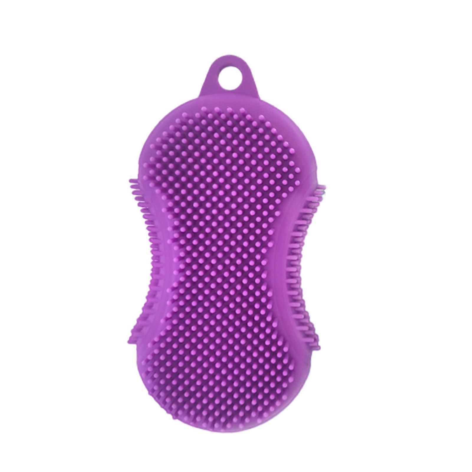 2-in-1 Silicone Scrubber Shower Bath And Shampoo Brush Scalp Massager Double-Sided Removes Dandruff Stimulates Circulation Brush with Soft Bristles fo