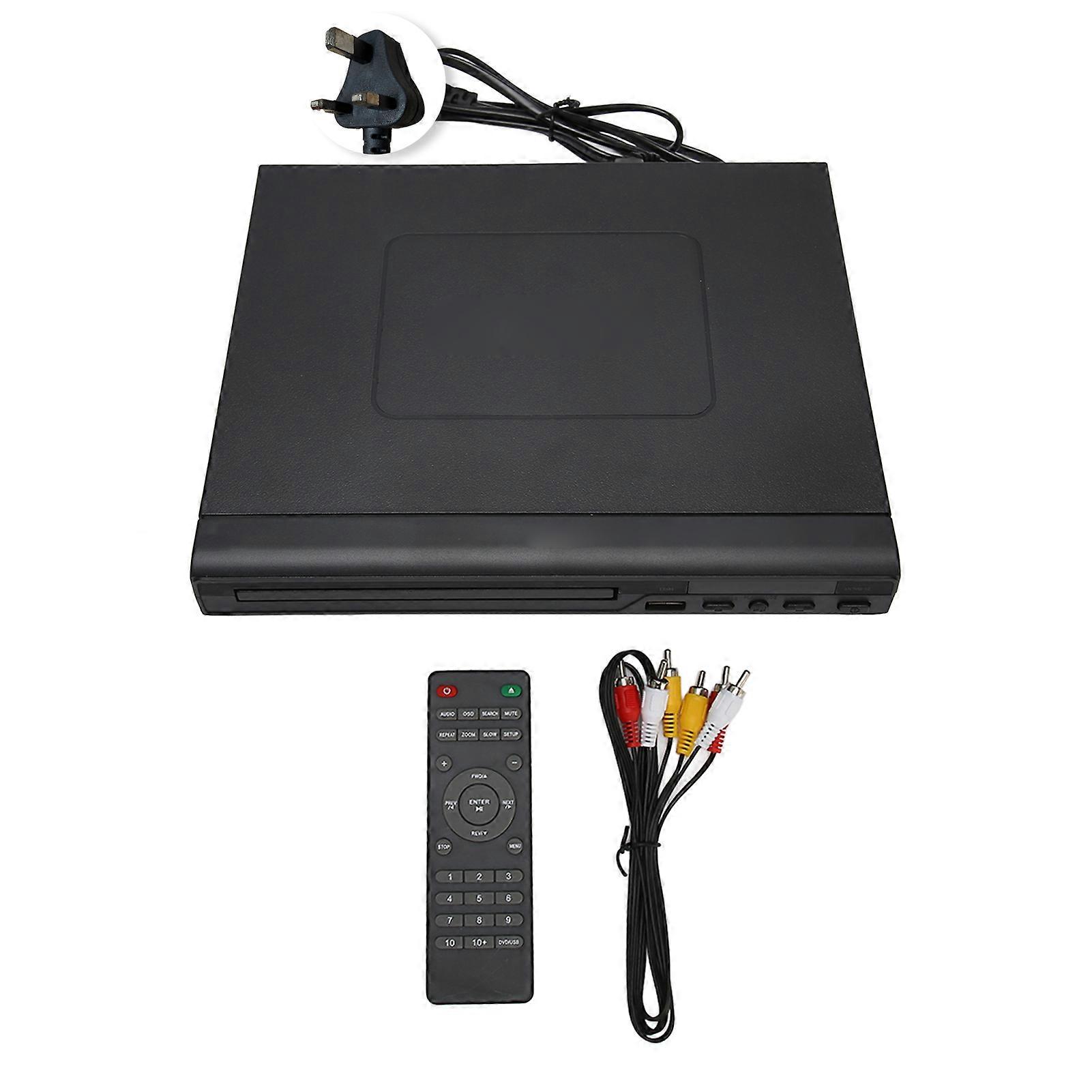 Mini HD DVD Player Built in PAL NTSC USB 2.0 Interface Remote Control Home CD Player with RCA Cable for TV 110?240V UK Plug