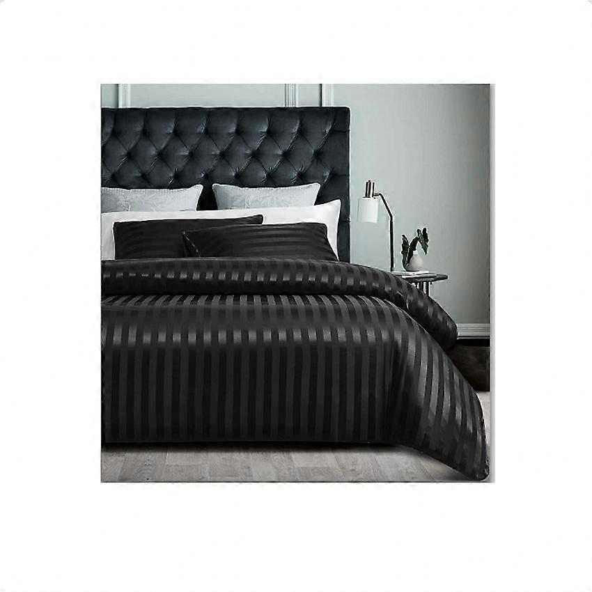 Bedding Set Satin Black Plain Smooth Glossy Luxury Glossy Silk