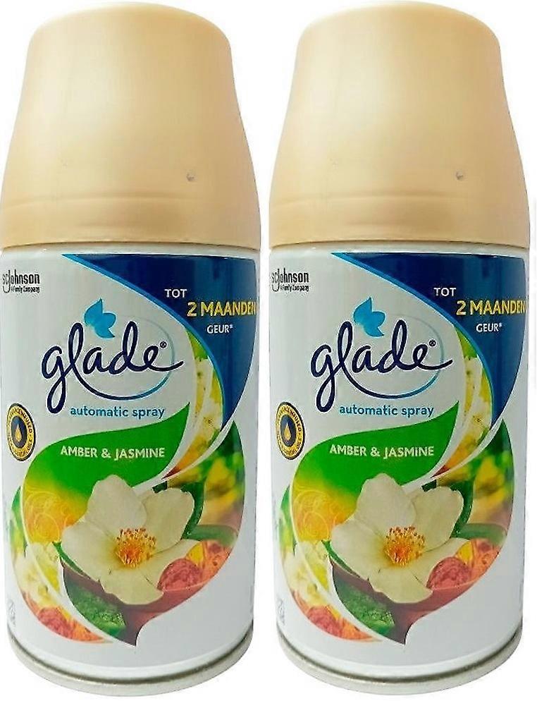2 x Glade Automatic Spray Refill 269ml - Amber & Jasmine