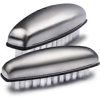 2x Escova de lavar a mão Pincel de Unha Aço Inoxidável Remover Odor Diy Banheiro de lavagem de mão