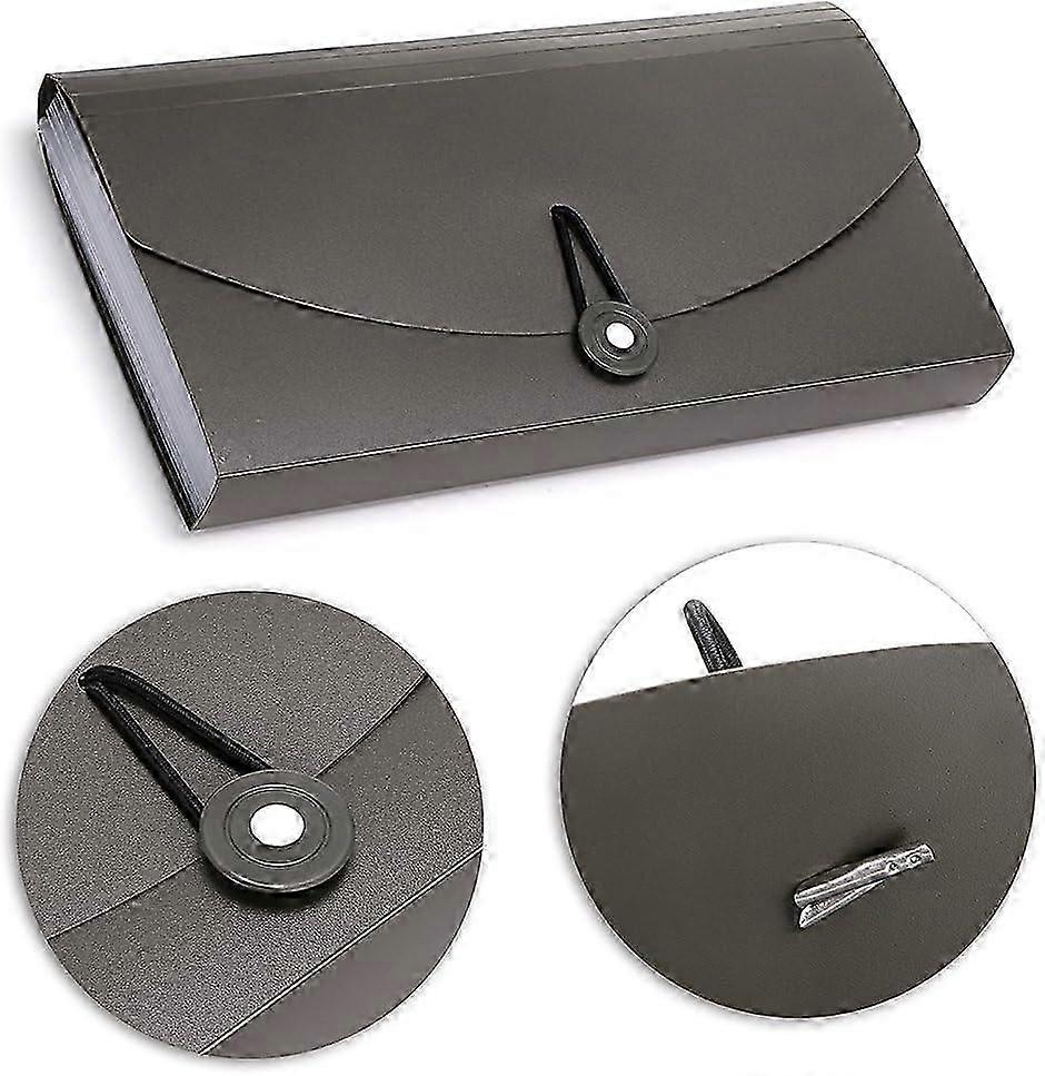 13 Pockets Expanding Check Bill File Folder-Hand-held Small Accordion File Folder Expandable Ca