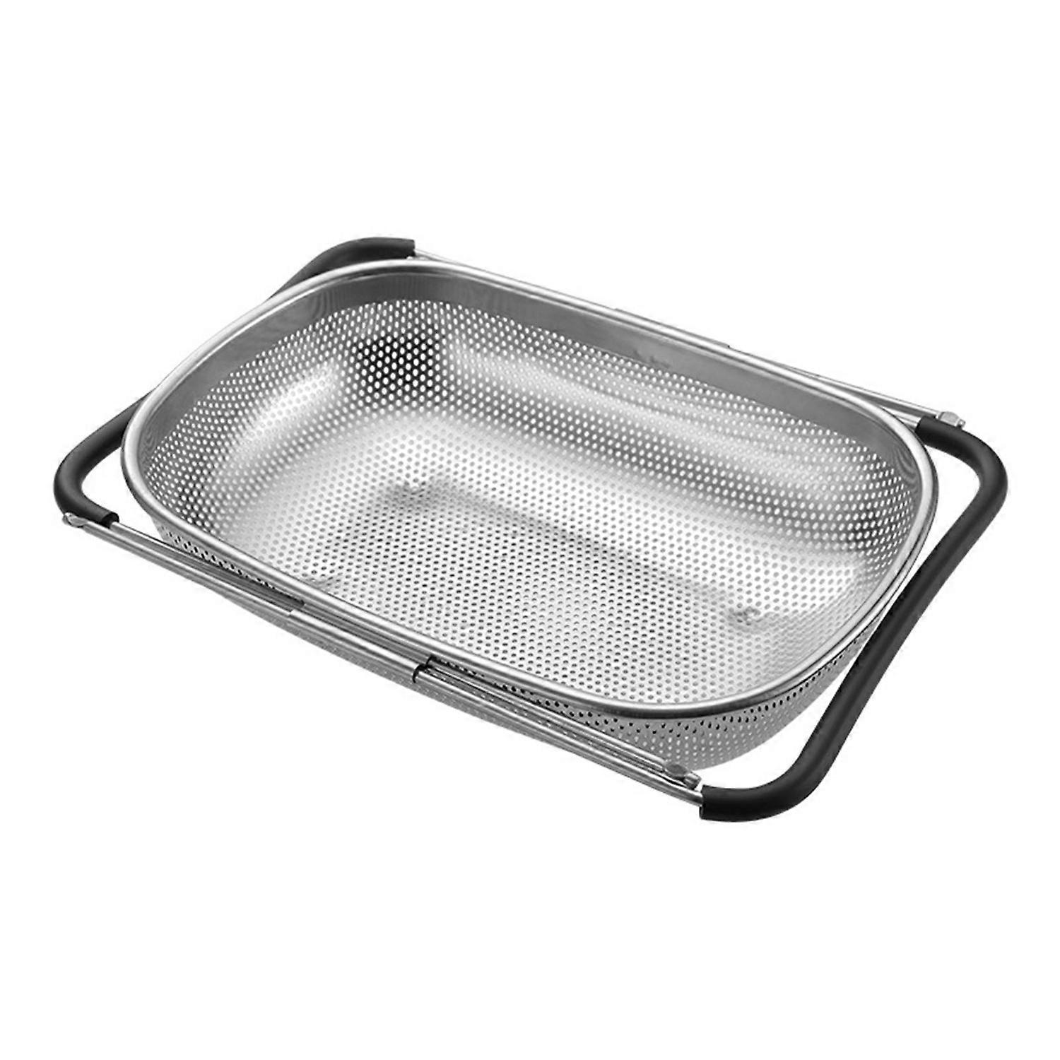 Kitchen Sink Colander Strainer Basket with Expandable Rubber Grip Large Capacity Vegetables Fruits