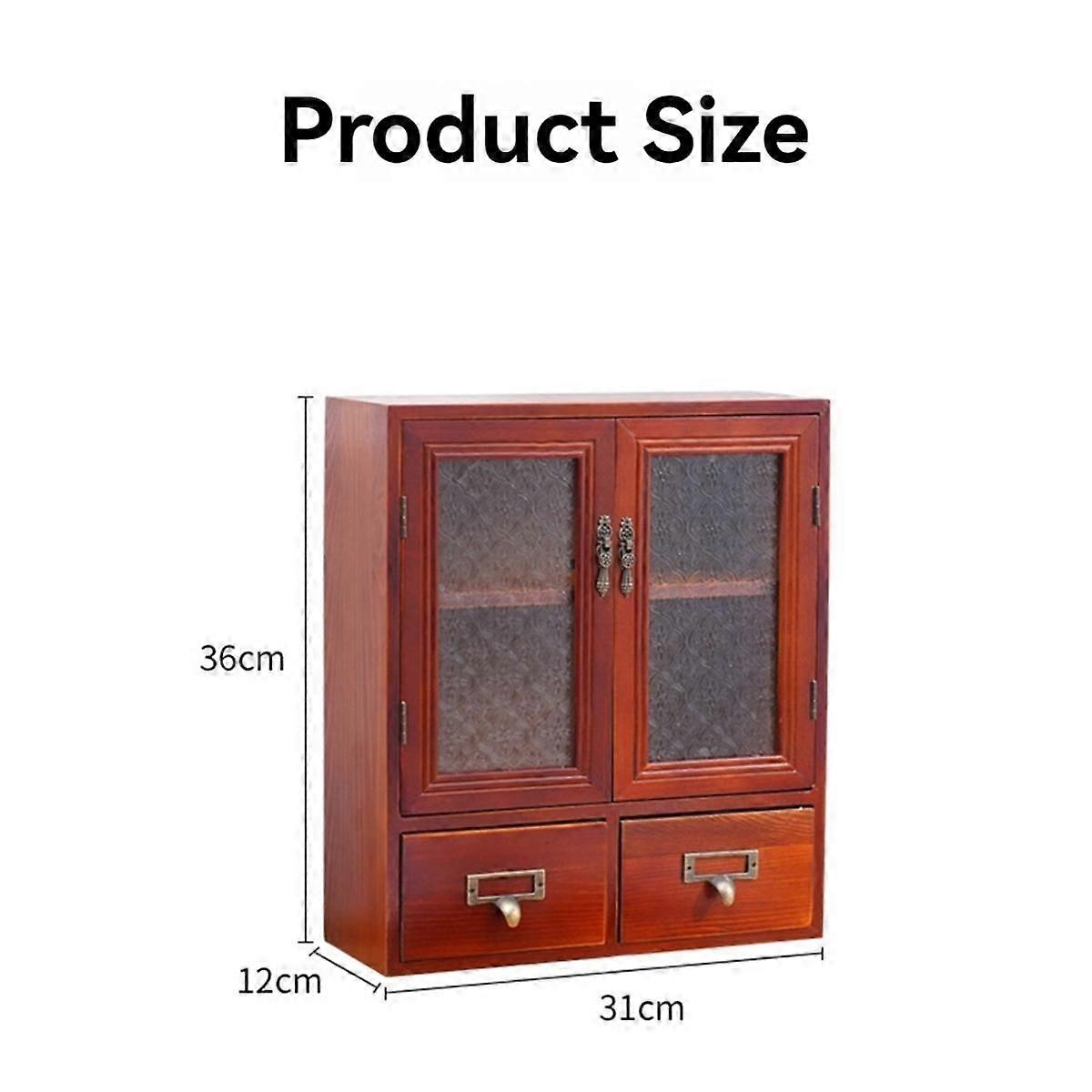 Wind Retro Old Wooden Desktop Storage Cabinet Drawer Type Cosmetic Storage Box Perfume Storage Cabi