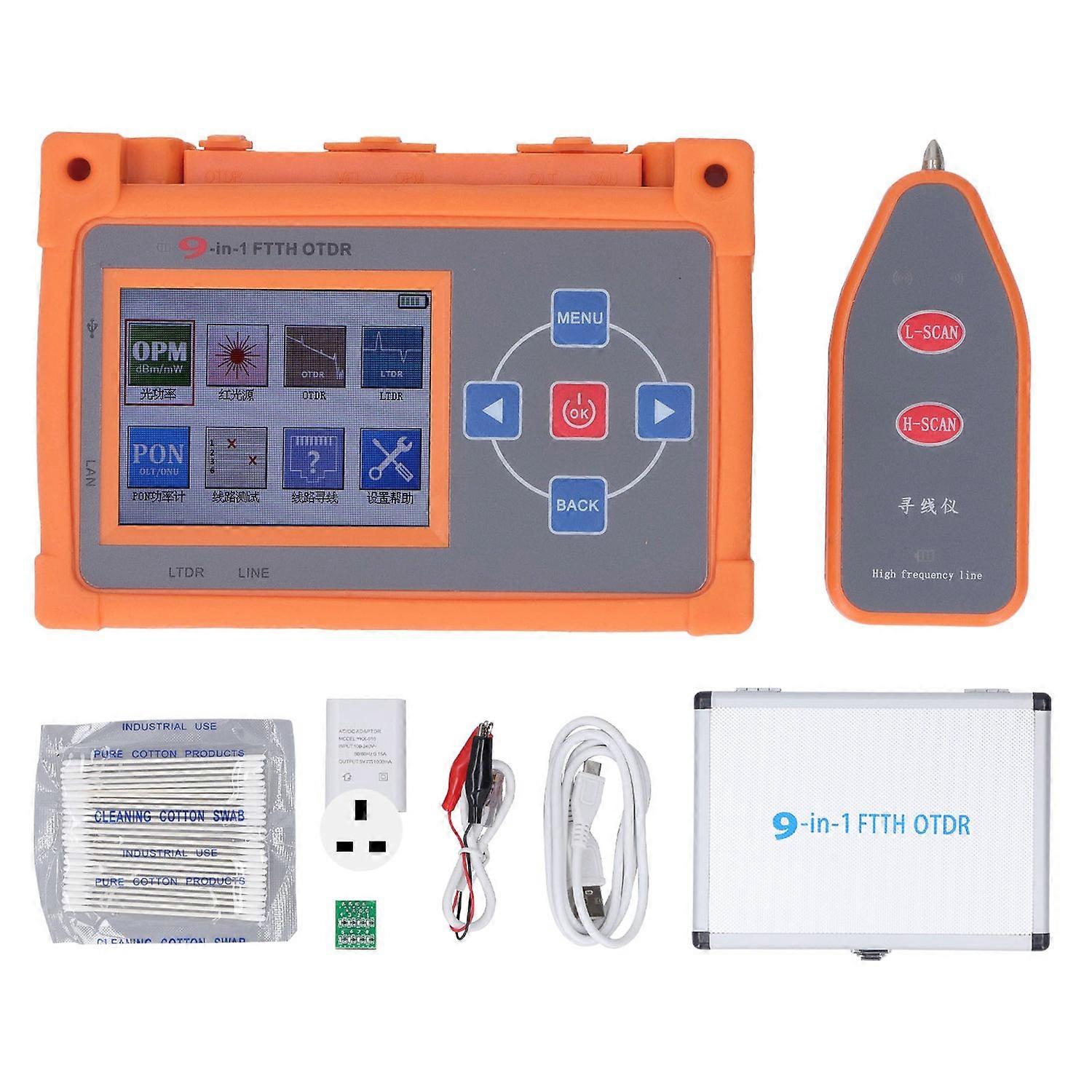 9 in 1 OTDR Fiber Optic Tester OPM VFL LTDR PON Optical Fiber Cable Tester with Line Finding Tool 10