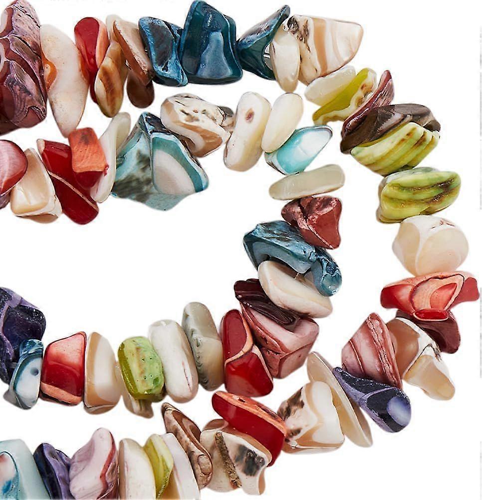1 Box 180Pcs+ Colorful Natural Shell Beads Chips Beads Summer Bohemia Irregular Fragments Drilled Seashell Beads for Jewelry Making Bracelets Necklace