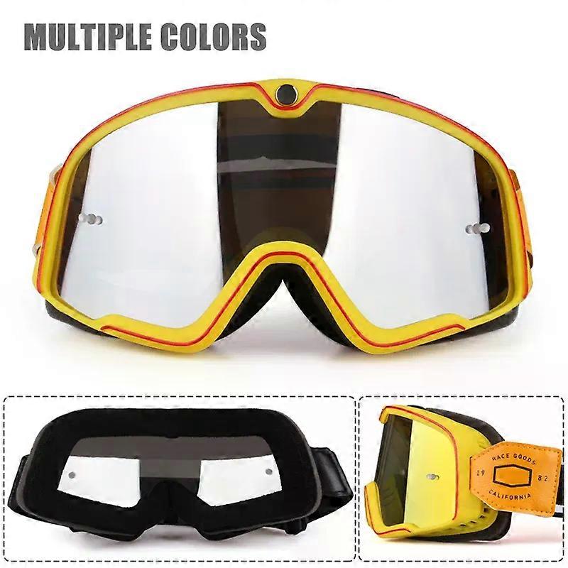 Retro Motosiklet Gözlükleri Kayak Gözlükleri Motokros Güneş Gözlükleri ATV Gözlükleri Kaymaz Kemer Anti-UV Cafe Racer Chopper Bisiklet Yarışı