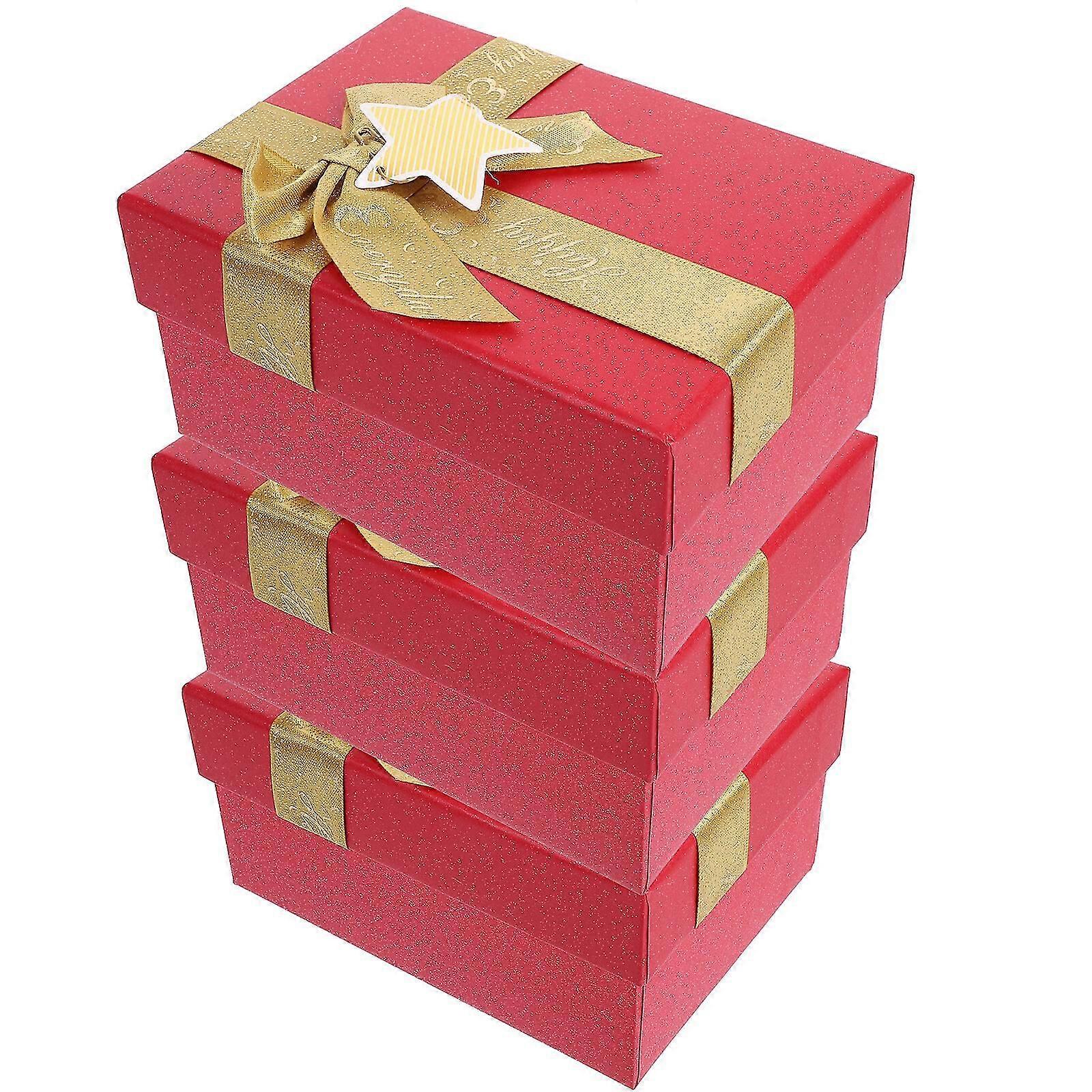 3 قطع عيد الميلاد مهرجان الحلوى علب الهدايا تغليف مربع هدية صغيرة عطلة صناديق ورق Goodie