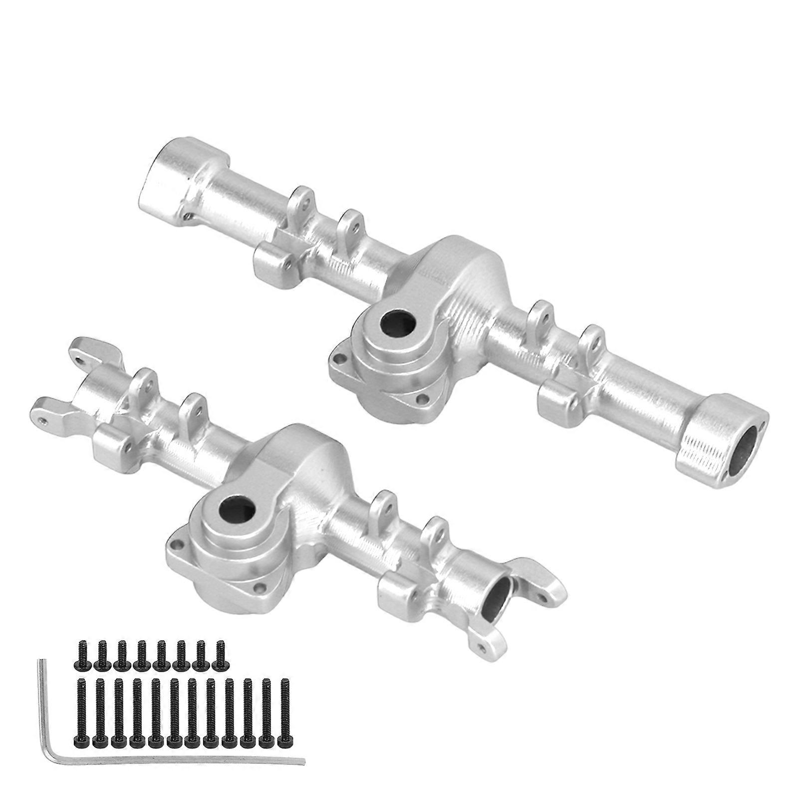 CNC Aluminum Alloy Front Rear Axle Housing for Axial SCX24 1/24 RC Simulation Model CarSilver
