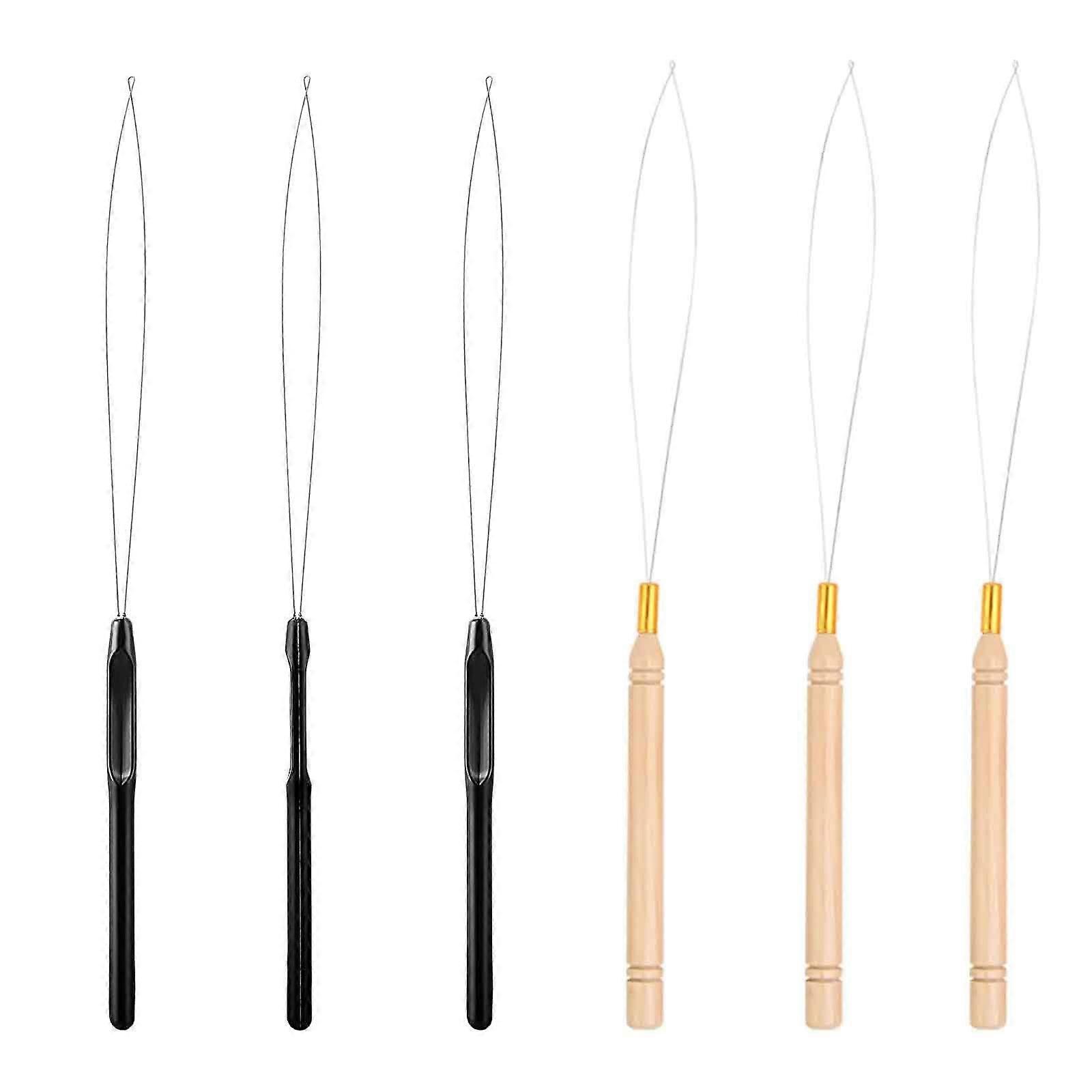 3pcs black threading device+3pcs wooden threading device