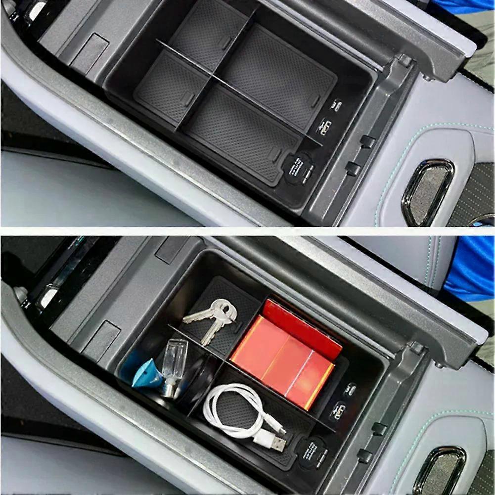 صندوق تخزين مسند ذراع السيارة يناسب ZEEKR 001 صينية مركزية ترتيب الملحقات السيارات السوداء اكسسوارات التخزين الداخلية