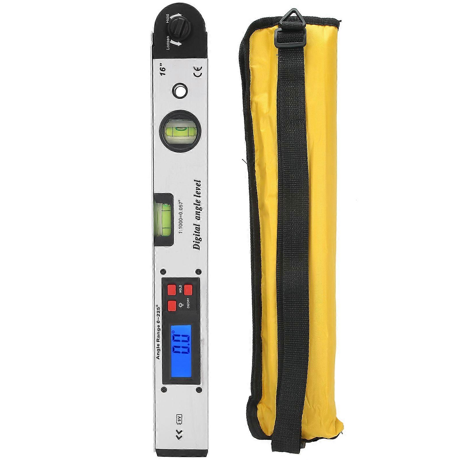 Angle Level 0225 LCD Backlight Digital Goniometer with Horizontal Vertical Bubble Silver