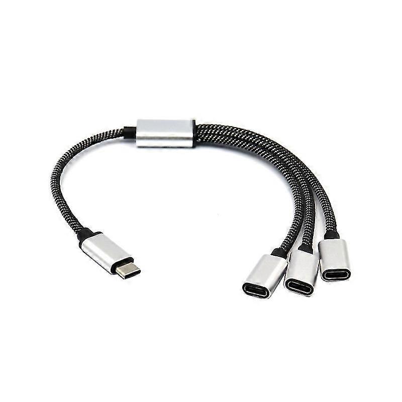 USB C Male to 3 USB C Female Splitter for Type C Phones, Tablets, Laptops