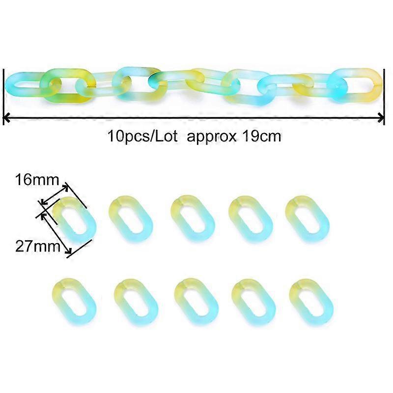 10pcs Transparent Mixed Color Acrylic Matt Open Connector Chain Links Beads for DIY Necklace Bracelet Jewelry Making