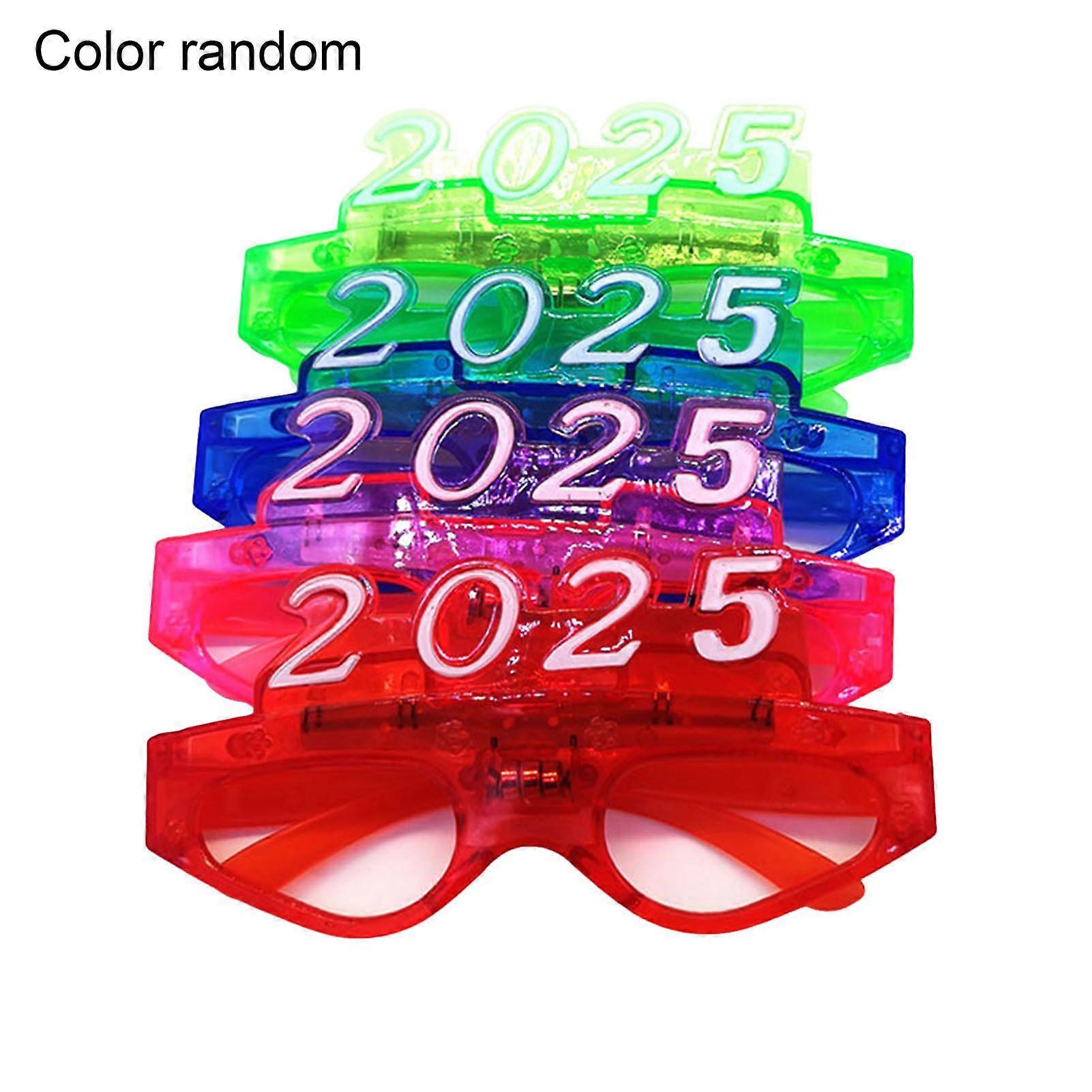 2025 Christmas Glasses Sequin 3 Flashing Modes LED Light Up 2025 New Year Photo Prop Anti-slip Unisex Holiday Themed Party Atmosphere Activator Specta
