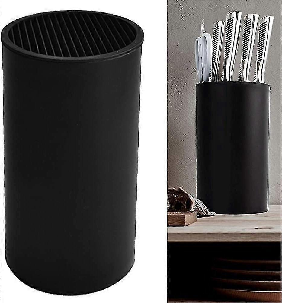 Universal Knife Holder, Round Knife Block Without Knives,Knife Block Storage Holder for Protecingt Blade Space Saver(Black)_SZXM
