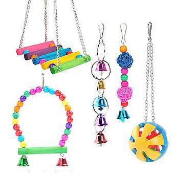 Bird Toys with Bells Parrot Cage Hammock Hanging Toy