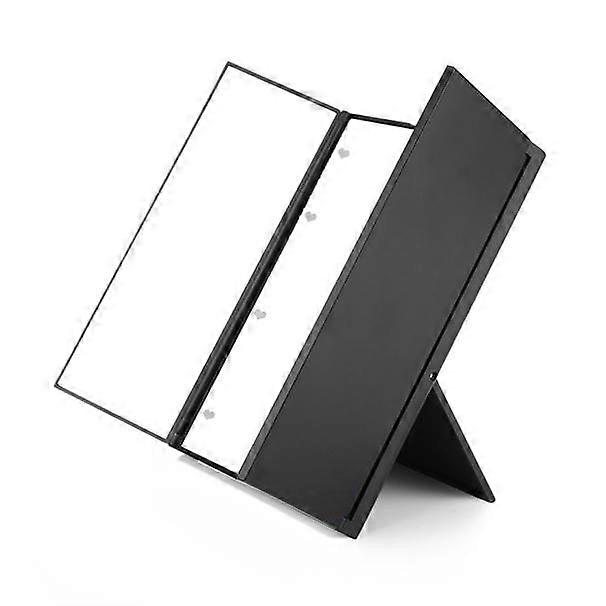 Three-sided Folding Mirror with Light Desktop Small Mirror Portable Three-sided Folding Dimming Makeup Small Mirror