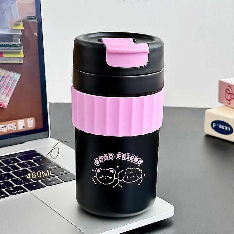 16oz/480Ml Stainless Steel Water bottles,Insulated Water Bottles,BPA Free-Black