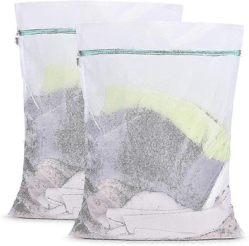 Otraki Wiederverwendbares XXL-Wäschenetz 90x110cm & 60x80cm 2er-Pack Mesh-Waschbeutel Blau