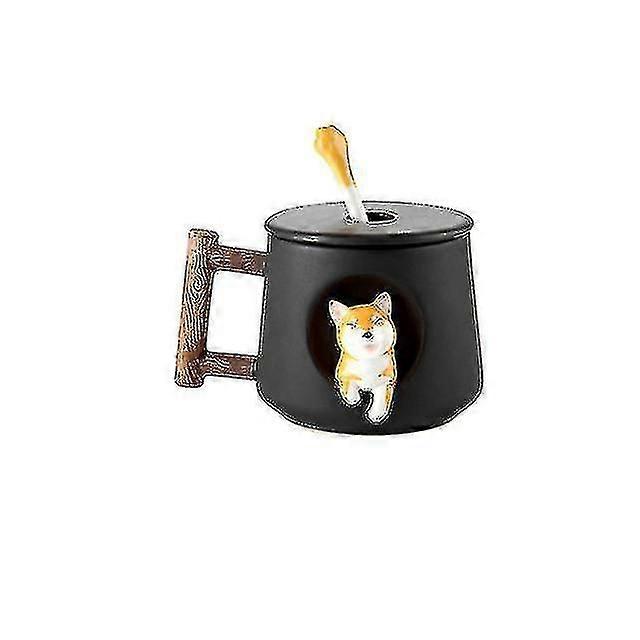 420mlバレンタインデーギフト漫画セラミックマグかわいい3D柴犬パターン醸造ミルクティークリエイティブコーヒーカップ-cl。