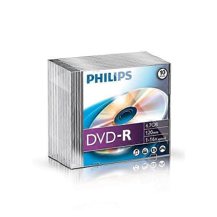 DVD-R PHILIPS DM4S6S10F-00 - 4.7 GB - 120 min - Slim CD case - 10 discs included
