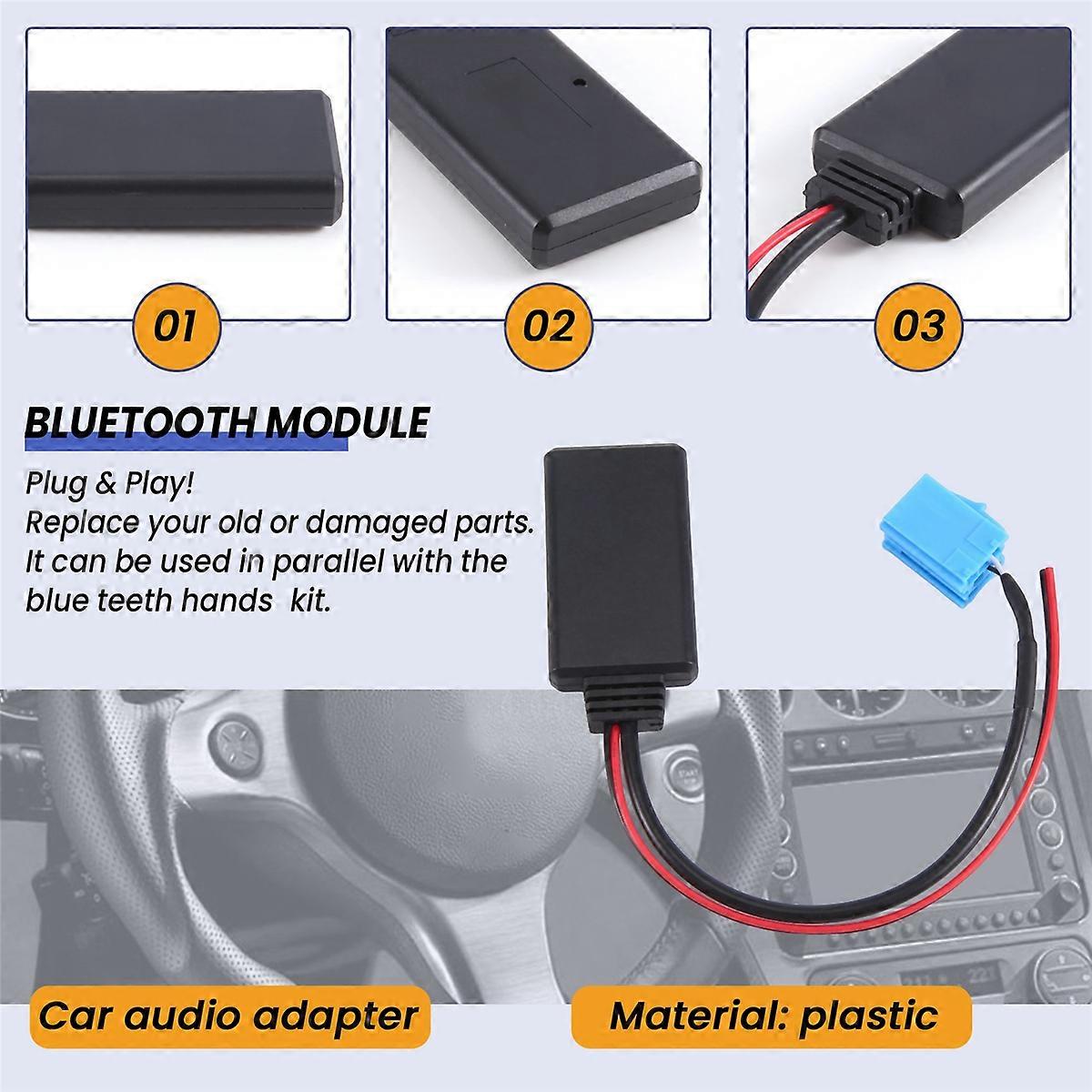 Blue-Tooth Music Adapter Interface Wireless Radio Stereo Aux Cable