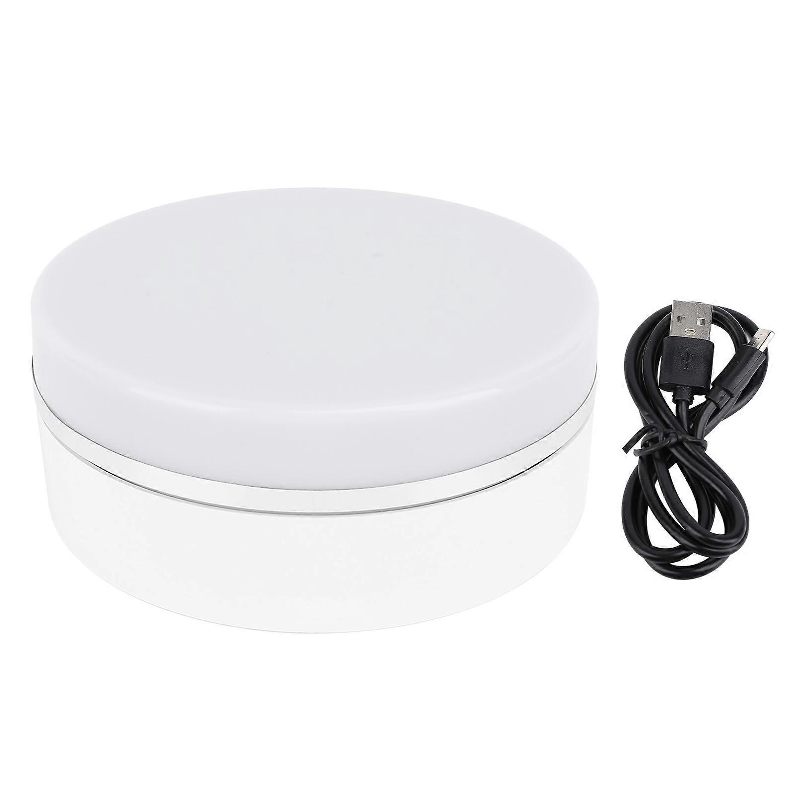 6.3 Inch Rotating Display Stand LED Light 360 Degree Electric Rotating Turntable with Adjustable Speed for Photography Product Shows Live Streaming