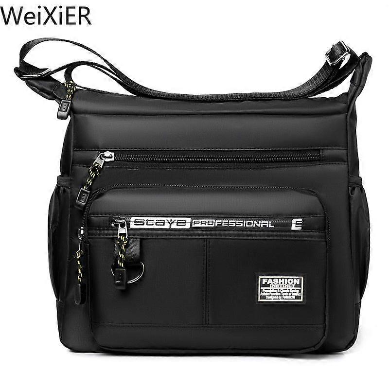 Men's Casual Fashion Shoulder Bag Large Capacity Sports Single Messenger Multi-capacity Luxury With Top Pockets Design Oxford Material